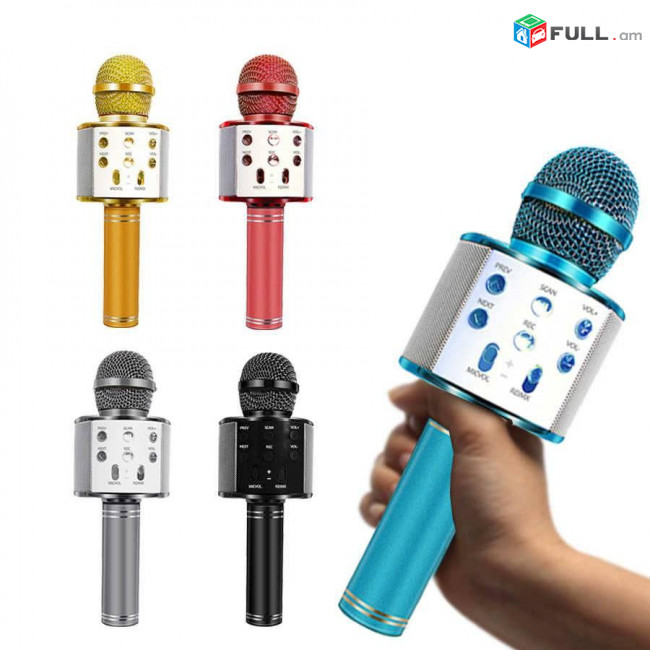 Անլար միկրոֆոն-բարձրախոս WS-858L, ws 858 microphone karaoke, կառաոկե, mikrafon, microphone, միկրաֆոն, միկռօֆօն, միկրաֆոն, ws858l, , 