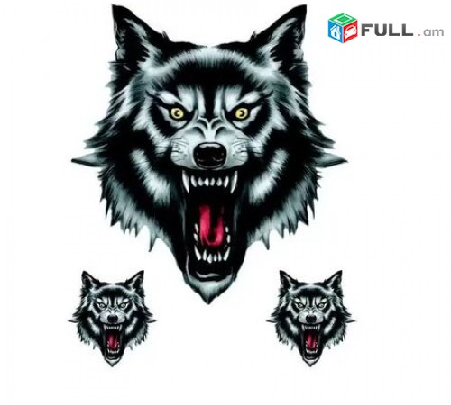 Avto Nakleyka Gayl (3 ktoric) Wolf Head Stickers avto aksesuar