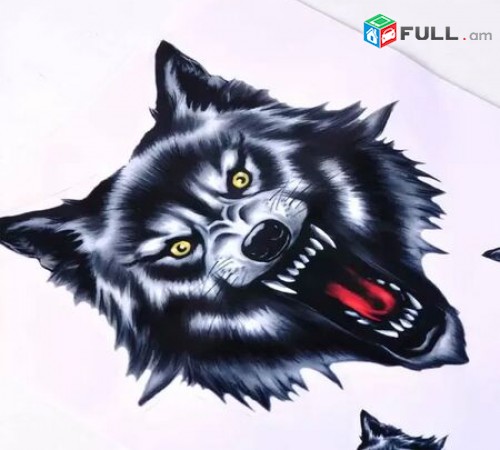 Avto Nakleyka Gayl (3 ktoric) Wolf Head Stickers avto aksesuar