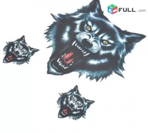 Avto Nakleyka Gayl (3 ktoric) Wolf Head Stickers avto aksesuar