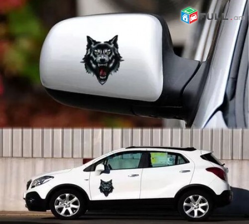 Avto Nakleyka Gayl (3 ktoric) Wolf Head Stickers avto aksesuar