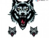 Avto Nakleyka Gayl (3 ktoric) Wolf Head Stickers avto aksesuar