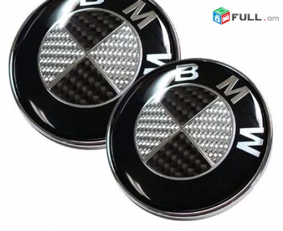 BMW Carbon Emblem 82mm (սև ու սպիտակ) ՆՈՐ