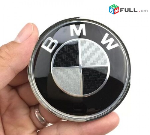 BMW Carbon Emblem 82mm (սև ու սպիտակ) ՆՈՐ