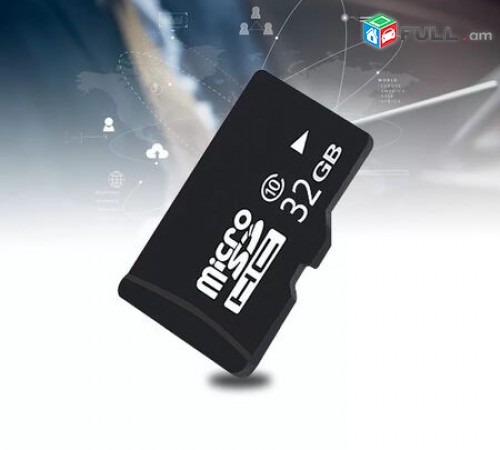 32GB chip Micro SD Card Class 10 + Adapter micro chip (Նոր)