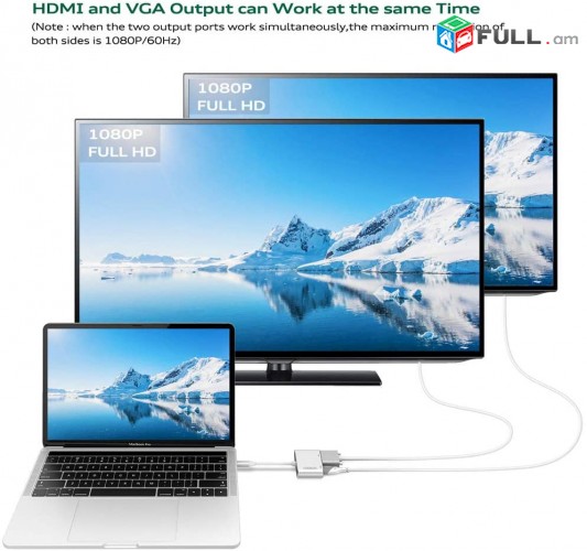USB 3.1 Type-C to HDMI VGA Adapter, TypeC, Type C