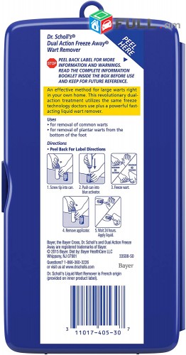 Dr. Scholl’s FreezeAway Wart Remover DUAL ACTION Gortnuki Sarecum bujum dex