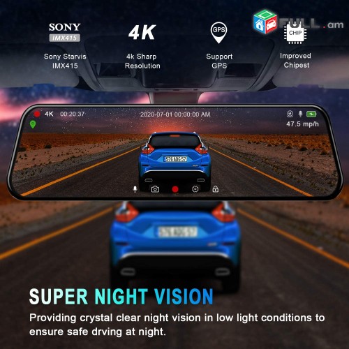 4K Sony Mirror Cam, Haeli Video Registrator, Zadni Kamera, Avtoi kamera, Parking