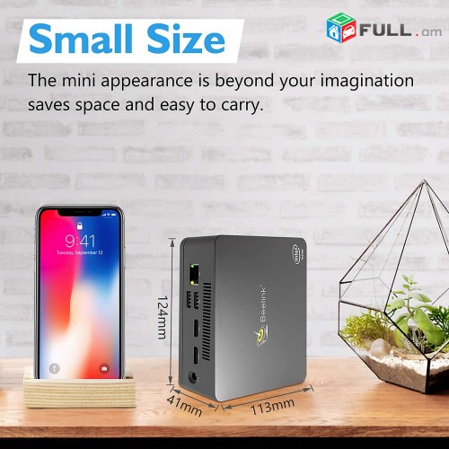 Mini PC Windows 10 Comp Intel Core i3 Proc 8GB RAM 256GB SSD, 4K HD Dual HDMI Computer