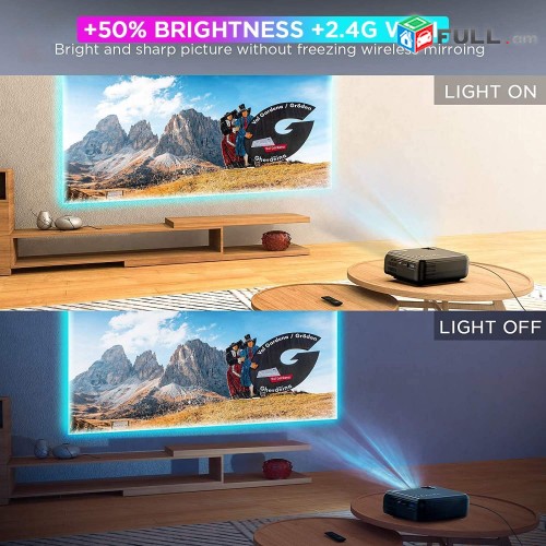 WiFi Projector Proektor Praektr Praektor 4000Lum LED պրոյեկտր Проектор iOS Android