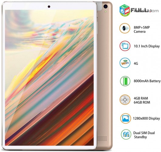 Planshet Tablet 4GB RAM 64GB ROM 4G WiFi Heraxos Android Պլանշետ Tab Планшет