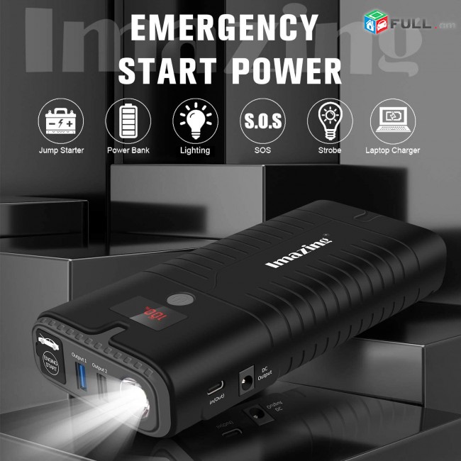 Car Jump Starter Peak Avtoi Starter Peremishka Akumuliator Martkoc Akumliyatr PowerBank