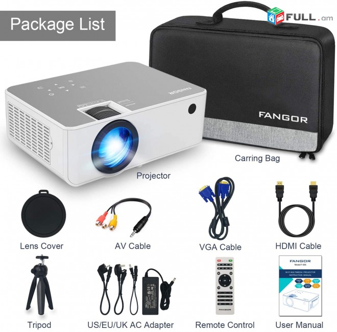 LED WiFi Video Projector Praektr Proektor FULL HD VideoProjector Proektor iOS Android