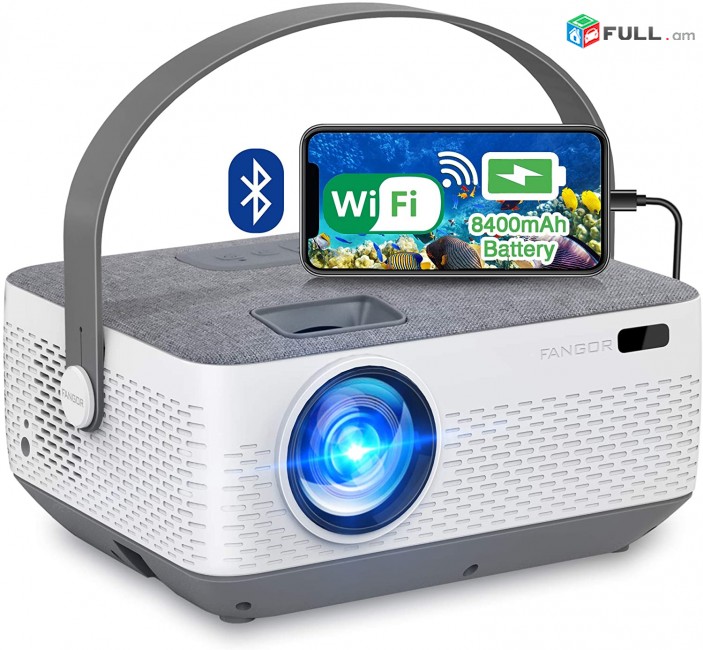 WiFi Projector Bluetooth 8400mAh Battery. proector,proyektor,Проектор