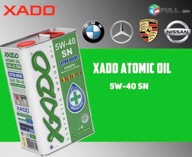 Xado atomic oil 5w40 SN Սինթետիկ շարժիչային յուղ yux jux 