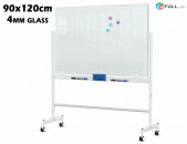 Ստենդով ապակե սպիտակ Whiteboard գրատախտակ 90x120cm flipchart grataxtak spitak