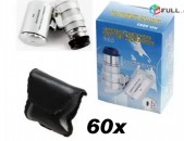 Lriv Nor, Mini 60X LED UV Light Microscope, Xoshoracuyc, Lupa