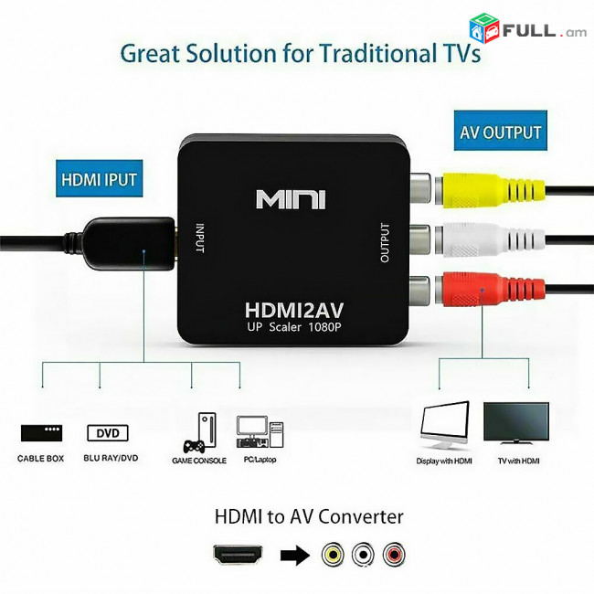 HDMI to AV converter adapter преобразователь адаптер 