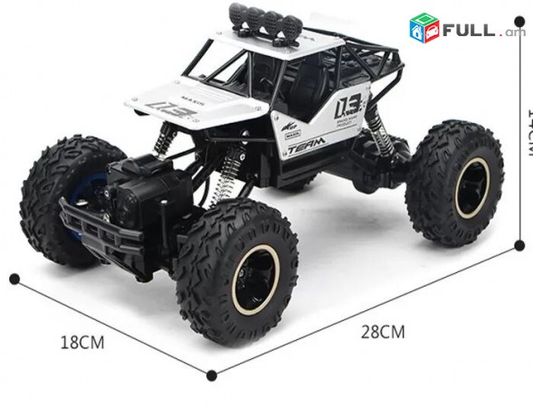 Nor Vorakyal metalik rc car pultov meqena Crawler 1: 16 chapi