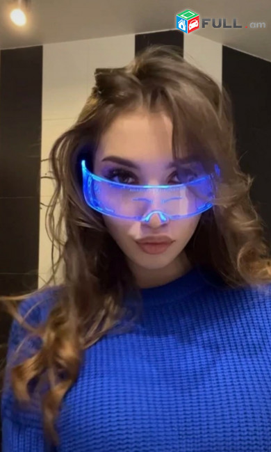 Կիբեռ ակնոց, փարթի ակնոցներ, новые Кибер очки, Cyberpunk Glowing Glasses LED Bar Club Halloween, ՀԵԼՈՈՒԻՆ