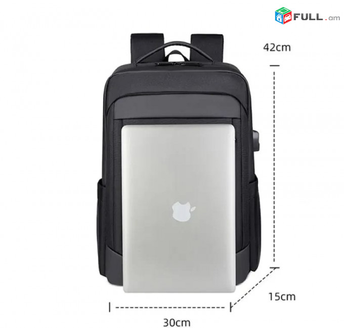 Նոութբուքի ՍՄԱՐԹ պայուսակ Ջրակայուն USB, Notebook Backpack 17 inch, smart laptop bag
