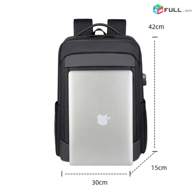 Նոութբուքի ՍՄԱՐԹ պայուսակ Ջրակայուն USB, Notebook Backpack 17 inch, smart laptop bag