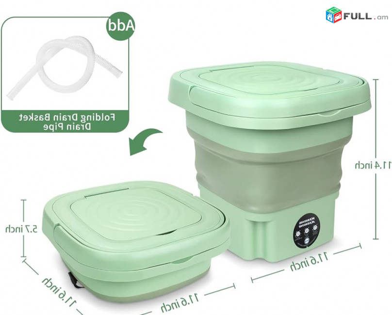 KR-017G Ծալովի Փոքր Լվացքի մեքենա, հարմար է մեծի նասկի/մայկա/ներքնազգ եստ, երեխայի, նորածնի շոր լվանալու համար