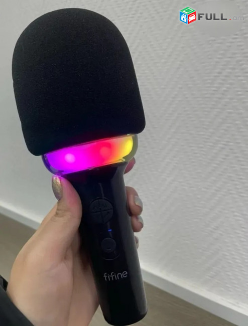 Նոր RGB Կառաոկե Անլար Միկռաֆոն Микрофон Fifine E2, беспроводной караоке микрофон шикарной световой подсветкой