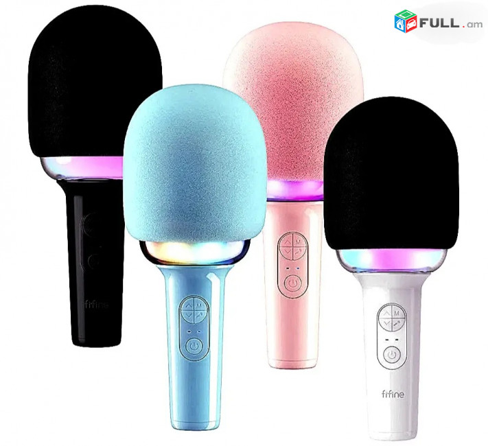 Նոր RGB Կառաոկե Անլար Միկռաֆոն Микрофон Fifine E2, беспроводной караоке микрофон шикарной световой подсветкой