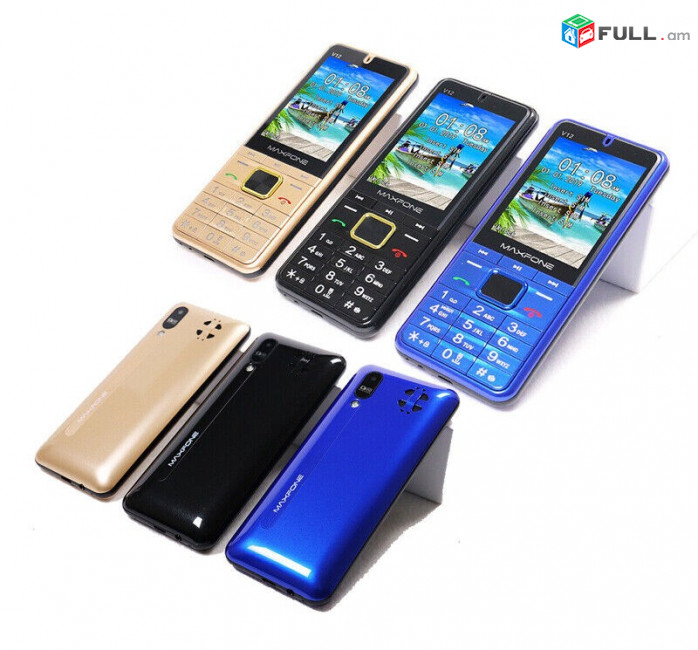 Նոր MAXFON  4 սիմ քարտով  Կնոպշնի հեռախոս V6