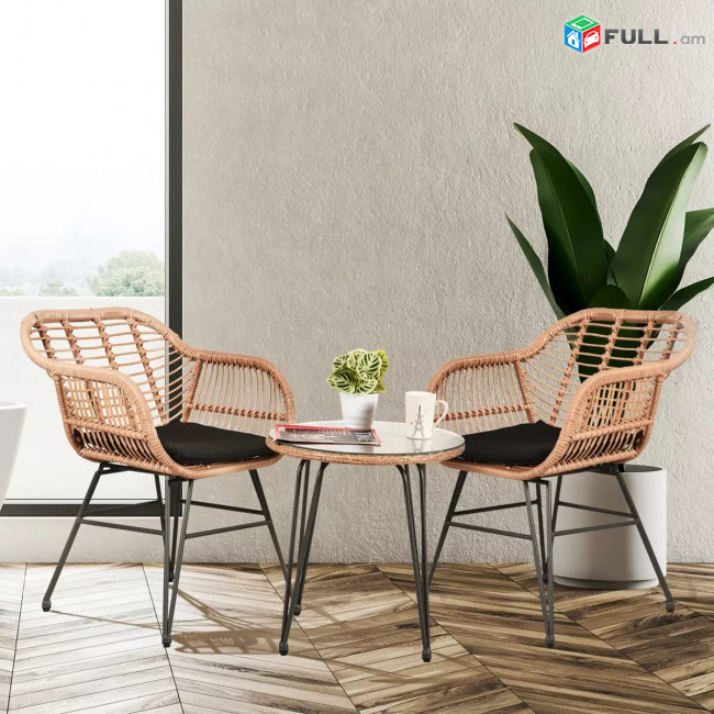 Նոր 2 Աթոռ + Սեղան Տան/Դաչայի/Սրճարանի/Բալկոնի /Հյուրասենյակի