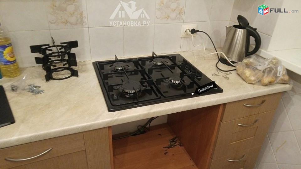 Գազօջախներ ապակյա, gazojaxner, варочные газовая плита 4 конфорки