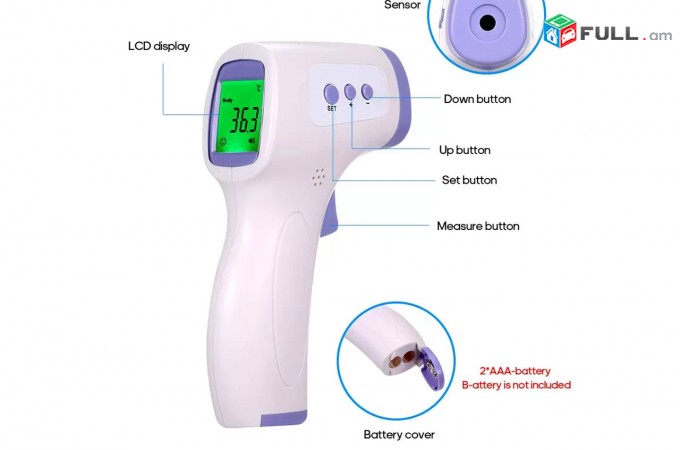 Thermometer ջերմաչափ Jermachap Non-Contact Body Forehead Infrared IR Baby