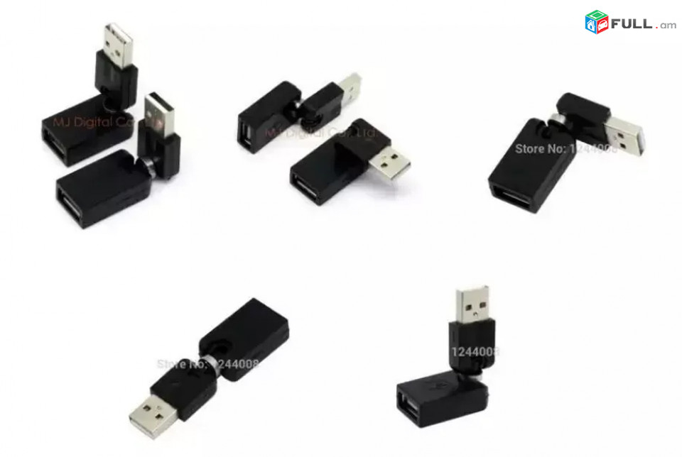 Flexible Swivel Twist Angle 360 Degree USB 2.0 Male to Female Adapter