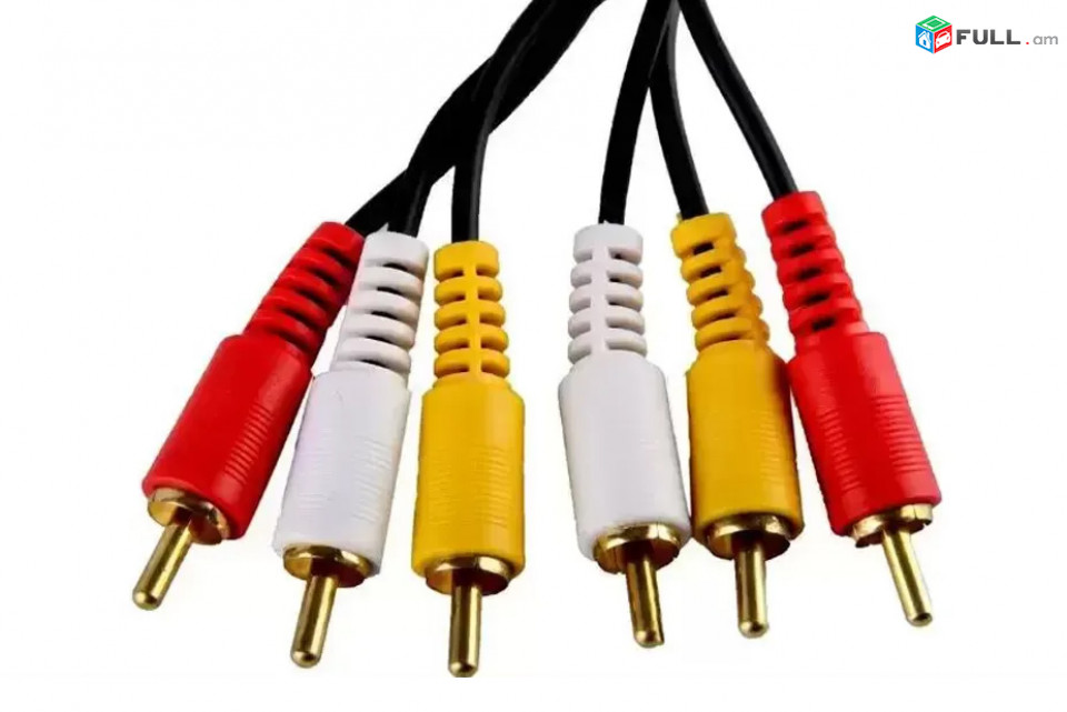 24K ոսկեջրած, Gold Plated тюльпан., AV 2RCA, 3RCA ev 3.5mm Audio 0.5M-10M մալուխ