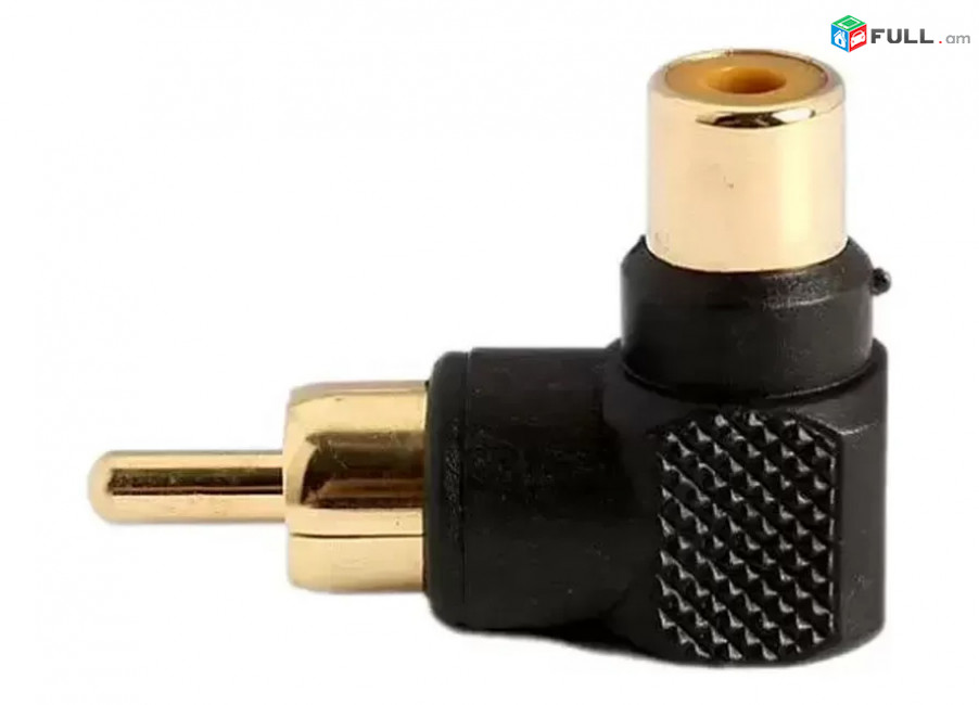 24K Gold plated 90 Degree AV Male to Female Adapter USA