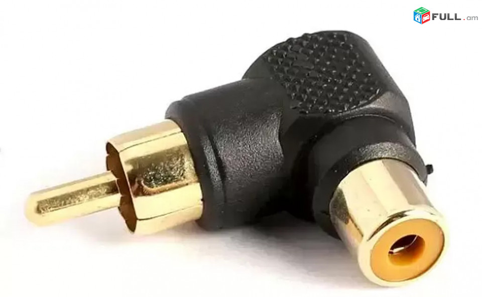 24K Gold plated 90 Degree AV Male to Female Adapter USA