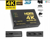 HDMI Switch 4K, 1080P 3 to 1 Splitter Hub + Remote Control - + Пульт