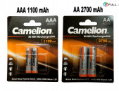 Original Camelion AA 2700mAh և AAA 1100mAh Լիցքավորվող Էլեմենտներ - 2pcs