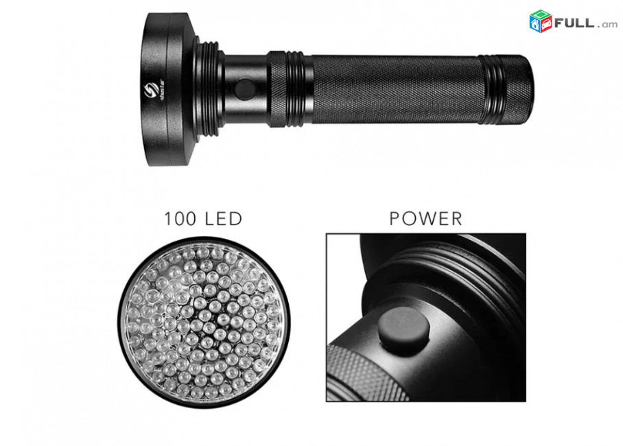 UV 100 LED Fonar փող ստուգելու կամ կարիճ գտնելու համար