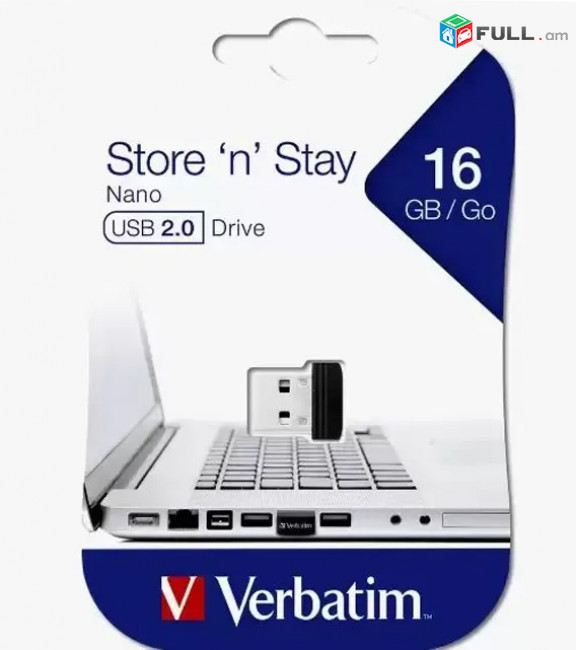 Verbatim Մեքենայի ֆլեշկա Original, Nano 16GB USB 2.0 Տուփով