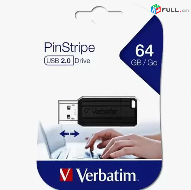 Verbatim ֆլեշկա 4GB, 16GB, 32GB, 64GB USB 2.0 Original, PinStripe