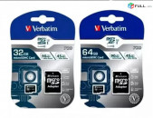 MicroSD Micro SD 32GB, 64GB Card for 4K Video Verbatim Pro U3 600x