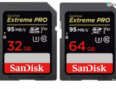 Sandisk Extreme Pro 633X 32GB and 64GB SDXC SD Card for 4K Video