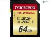 Original Transcend ULTIMATE 64GB 633X SD SDHC SDXC Card for 4K Video