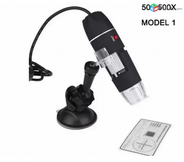 8 LED and 50-500X USB Microscope For PC With Stand - Model 1 ev Model 2