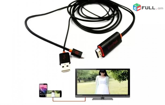 Tupov, Original SlimPort to HDMI TV adapter USA-ic + 2M kabel