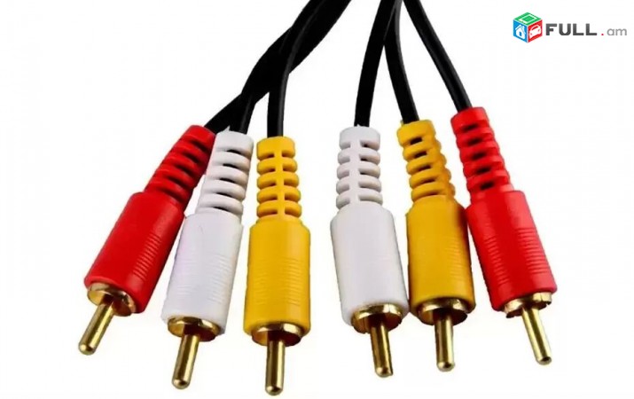 24K Voskejrac, Gold Plated Tyulpan, AV 2RCA, 3RCA ev 3.5mm Audio 0.5M-10M Kabel