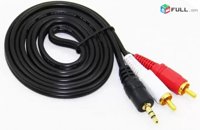 24K Voskejrac, Gold Plated Tyulpan, AV 2RCA, 3RCA ev 3.5mm Audio 0.5M-10M Kabel