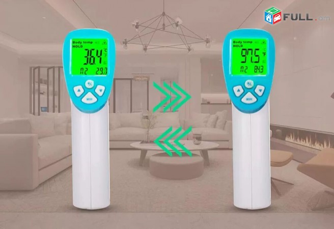 Thermometer Jermachap ջերմաչափ Body Non-Contact Forehead color LCD